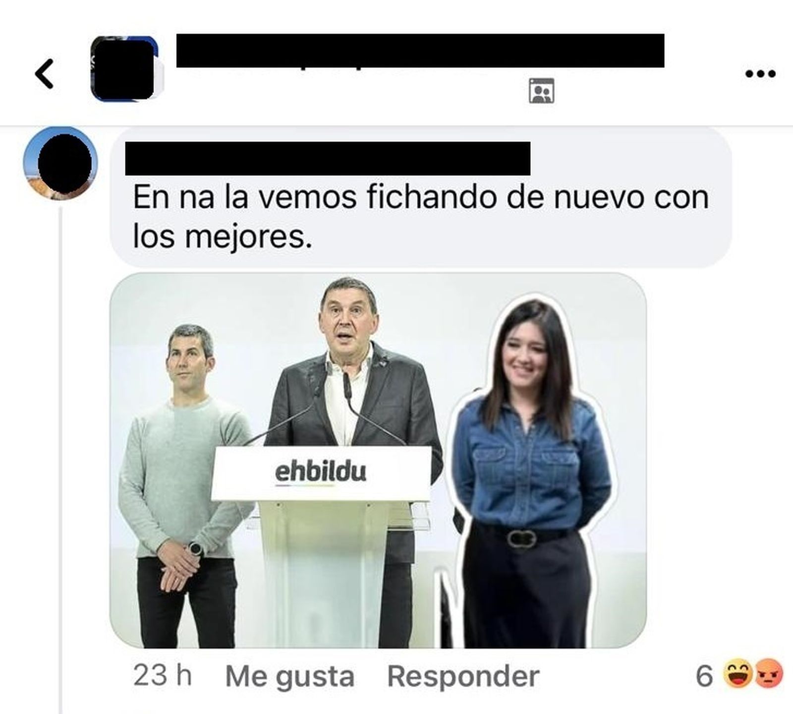 Imagen de un montaje publicado en la red social Facebook