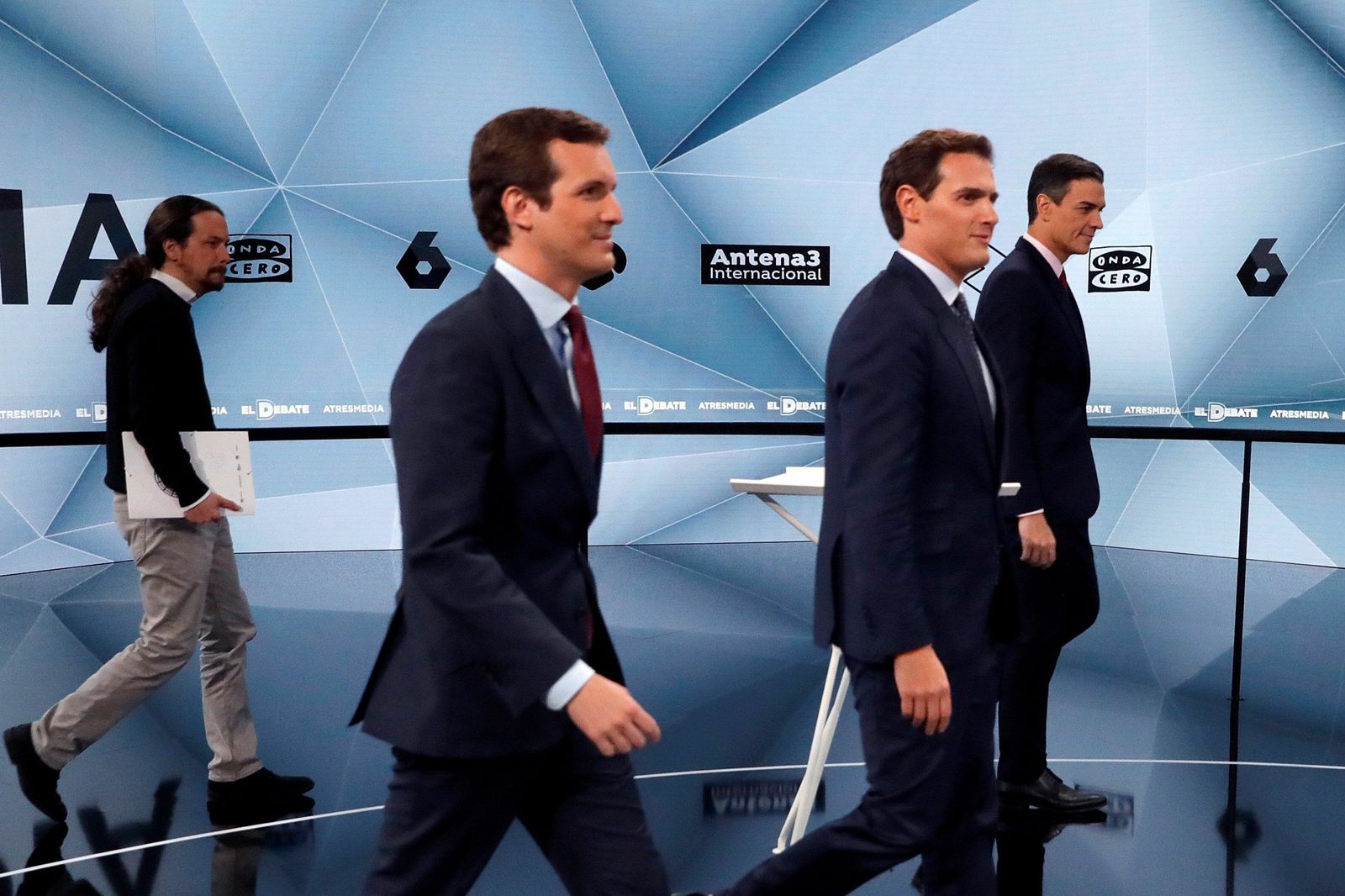 Iglesias, Casado, Rivera y Sánchez.