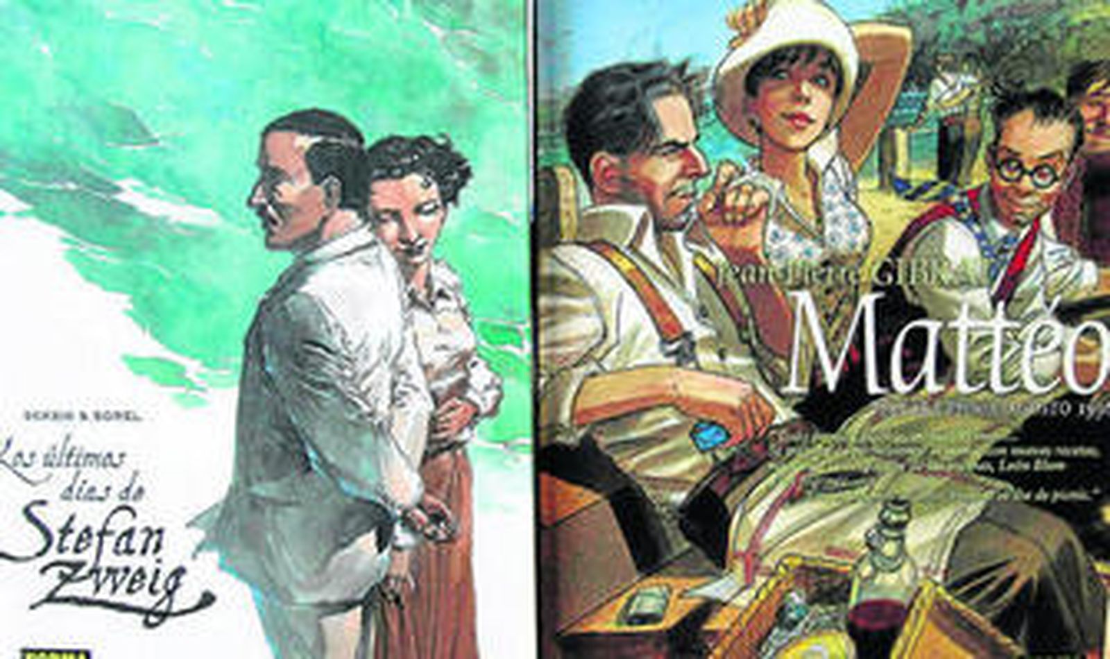 Portadas de las novelas gráficas 'Los últimos días de Stefan Zweig' y 'Mattè'.