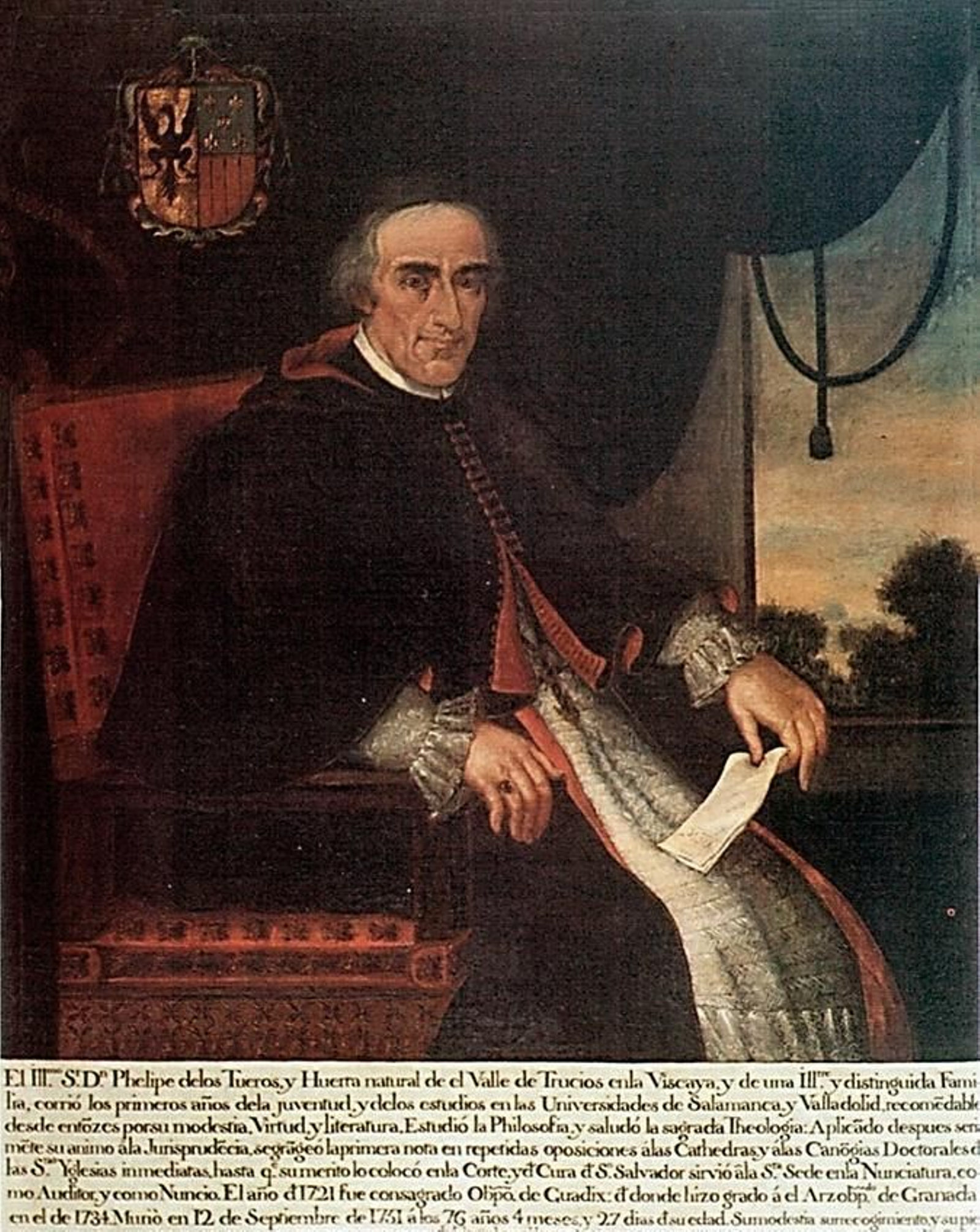 Manuela Isidora de Rueda, Retrato de Felipe de los Tueros y Huerta (Palacio episcopal, Granada).