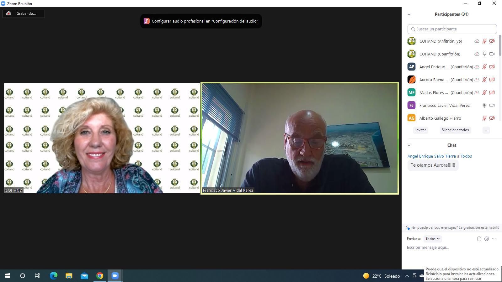 Manuela Aguilera Sánchez, Delegada de Cádiz COITAND; Fco. Javier Vidal Pérez, Diputado del Área de Transición Ecológica y Desarrollo Urbano Sostenible, Vicepresidente 2º de la Diputación Provincial de Cádiz.