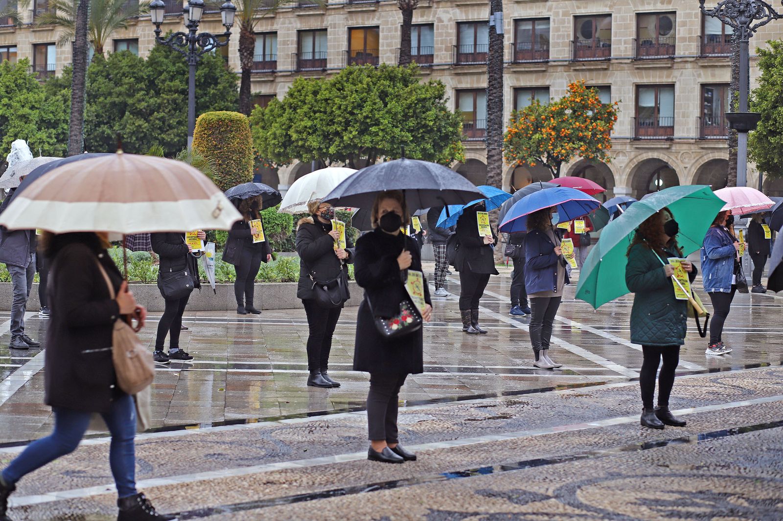 Protesta de las peluquerias en Jerez