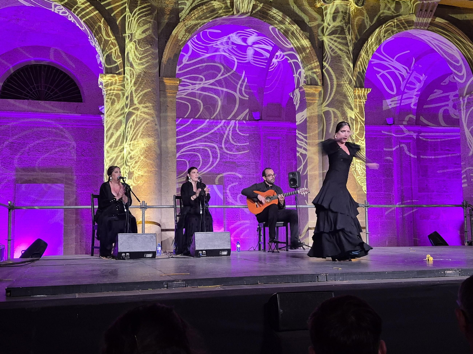 Carmen Moreno durante su gran actuación en el Claustro de la Catedral de Almería.