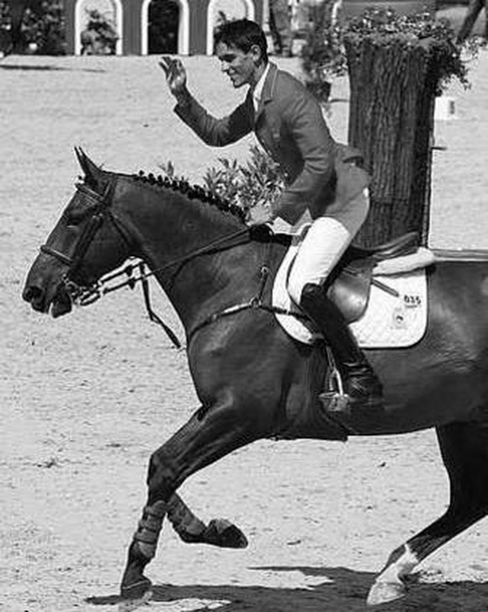 El equipo español de jóvenes jinetes, en lo más alto del podio.