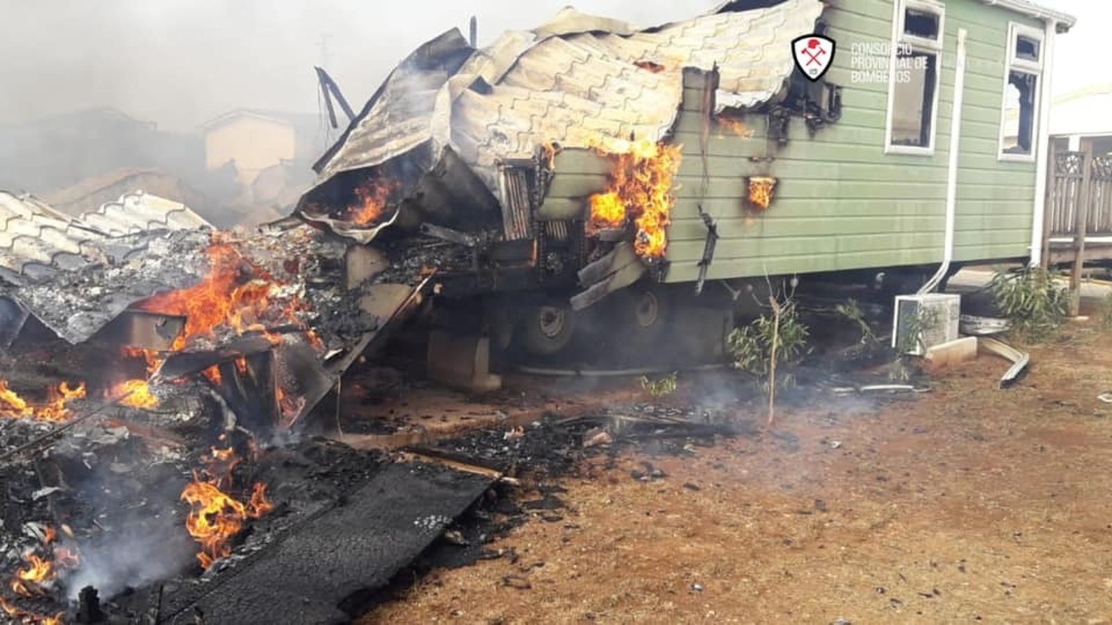 Incendio en el camping de Mollina.