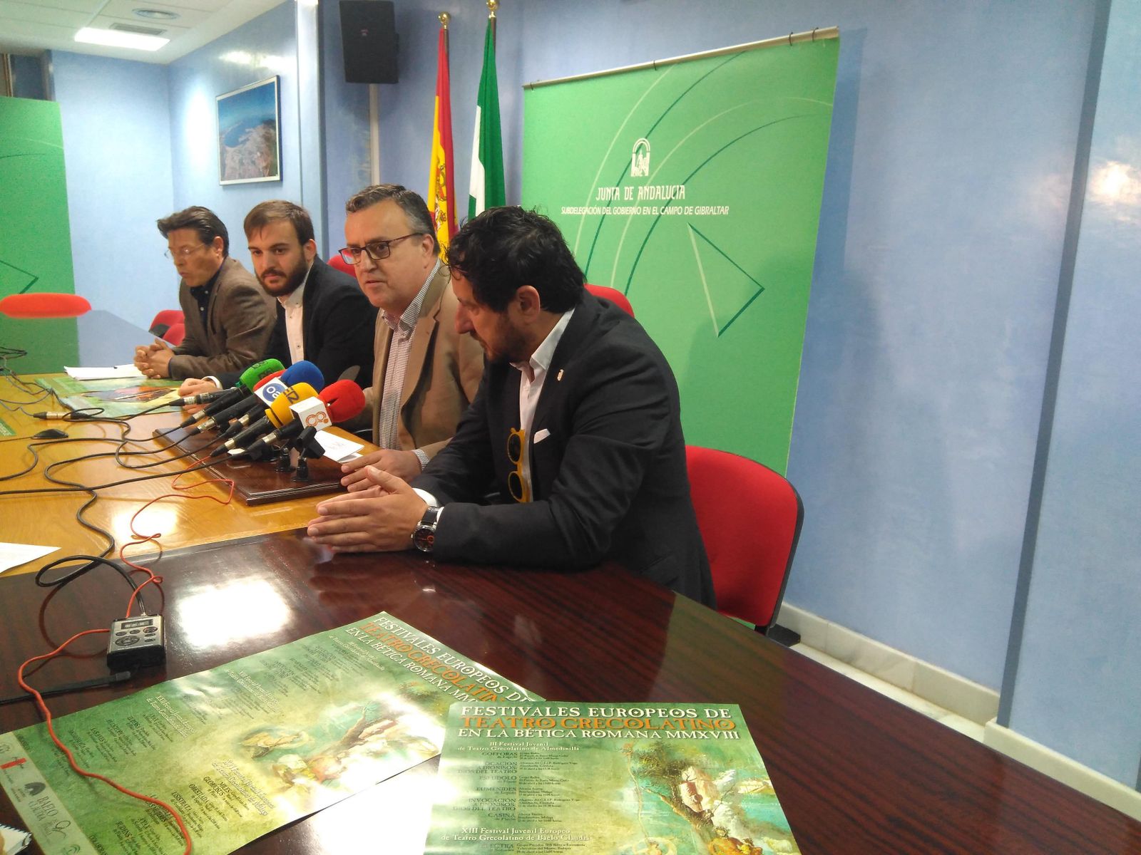 Javier Ortolá, Daniel Moreno, Ángel Gavino y Fran Terán, ayer en la presentación del festival.