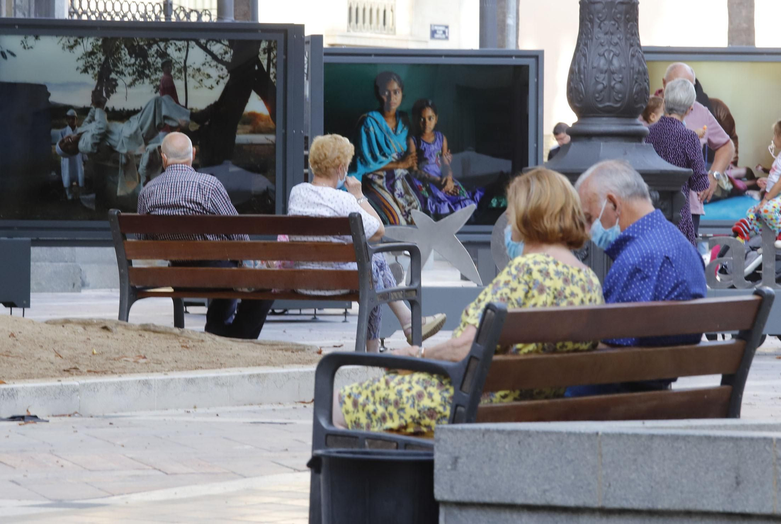 Ambiente en la tarde de ayer en la Plaza de las Monjas.