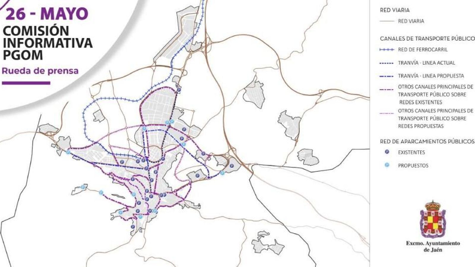 Líneas de transporte en la Jaén del futuro. Líneas de transporte en la Jaén del futuro.