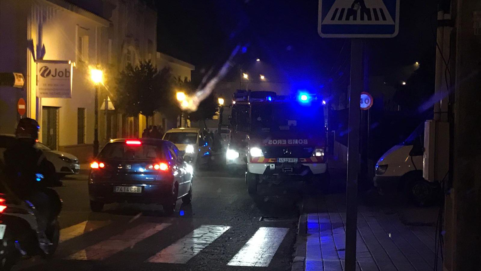 Intervención de la policía en Cartaya.