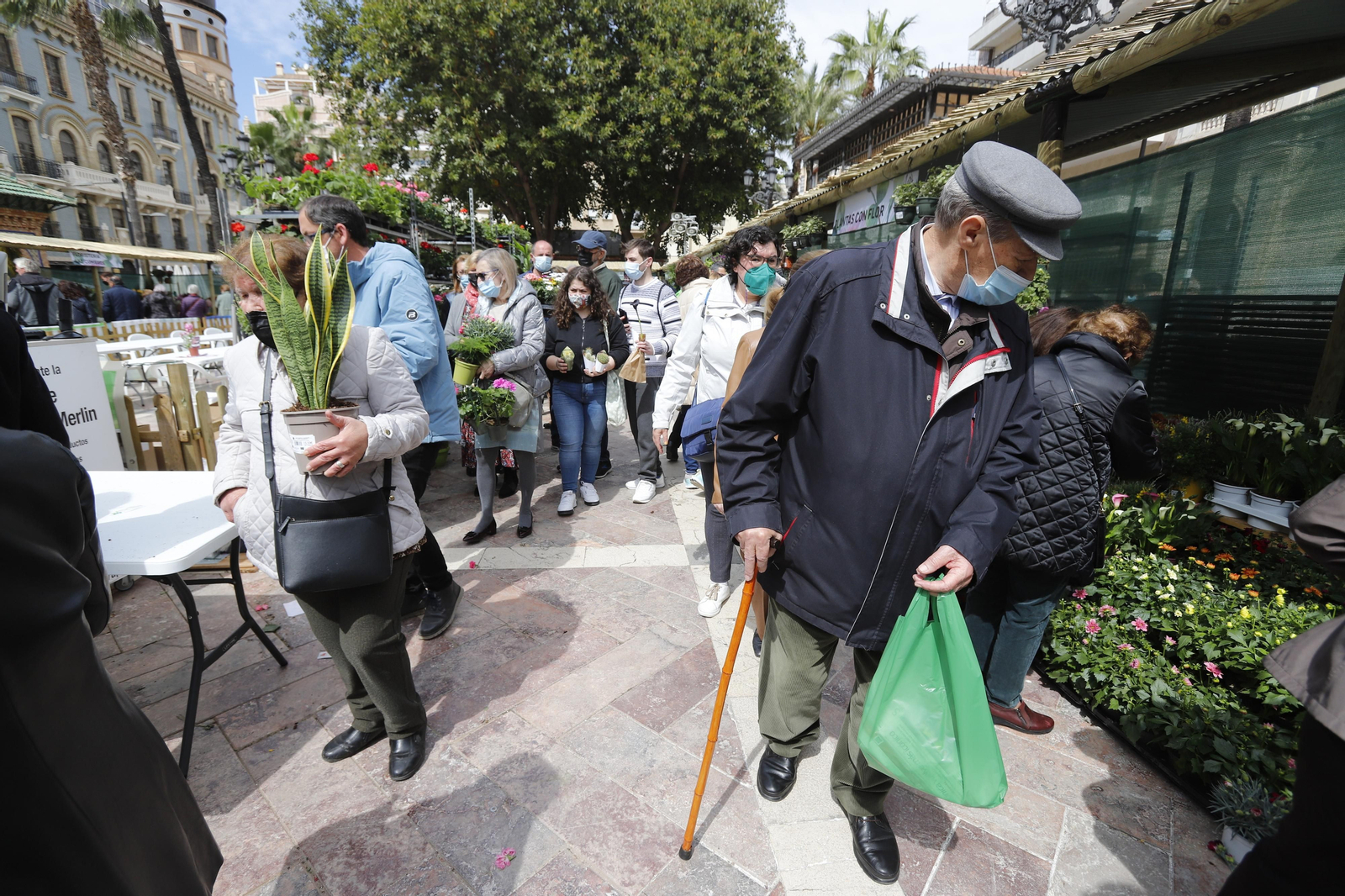 Imágenes del 'V Mercado de Flores y Plantas de Huelva' en la Plaza de Las Monjas