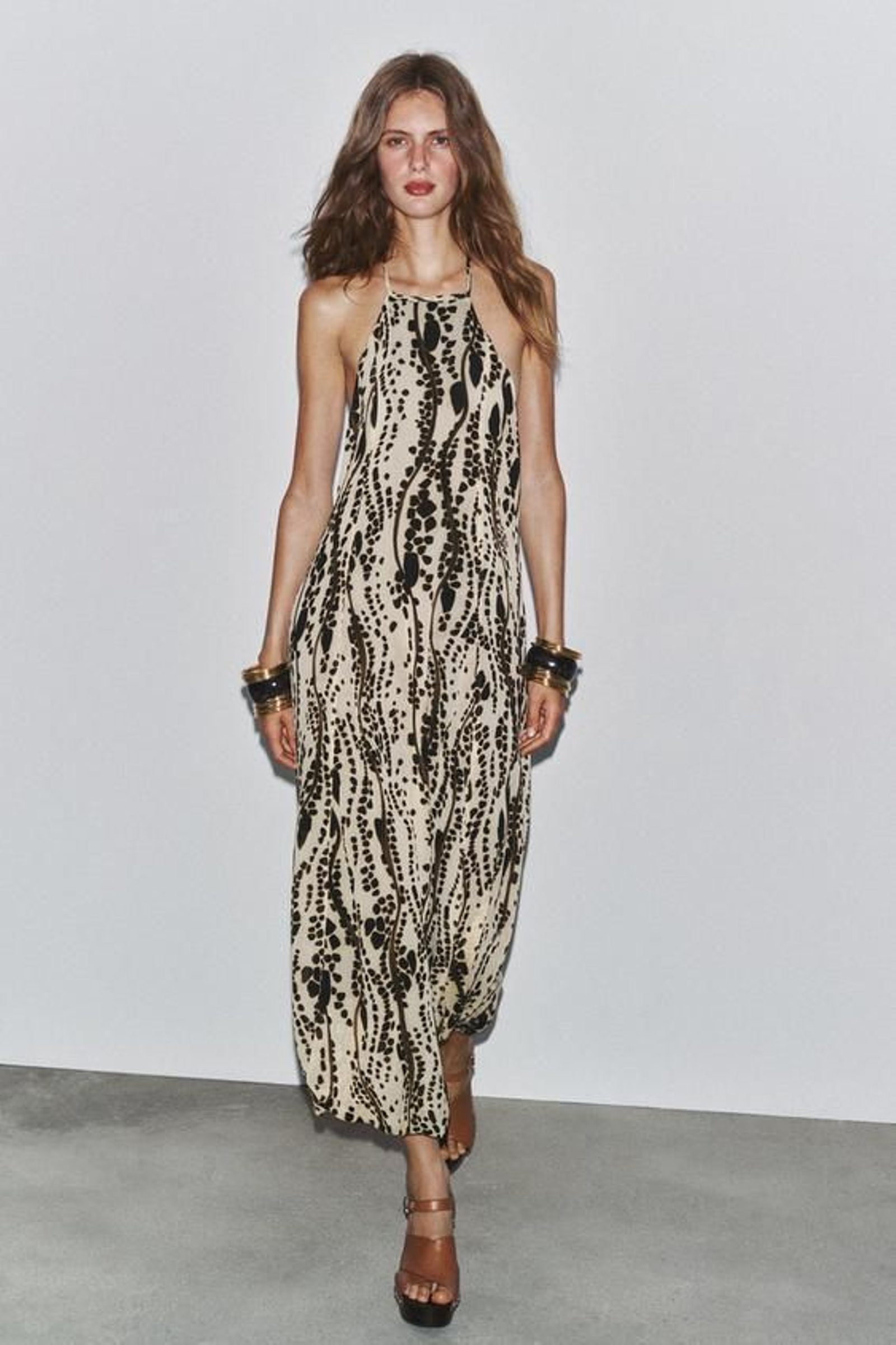 Vestido 'halter' estampado