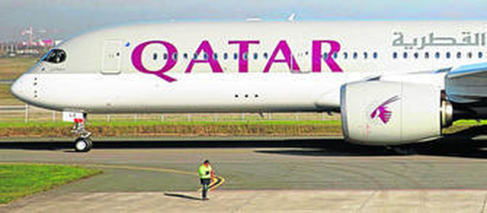 Vista del primer A350 durante la ceremonia inaugural de entrega en Tolouse (Francia).