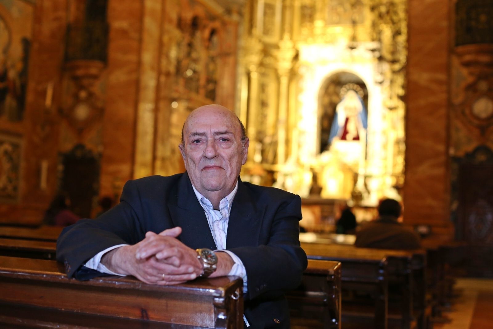 Eusebio Ogazón hace unos días en la basílica de la Macarena.