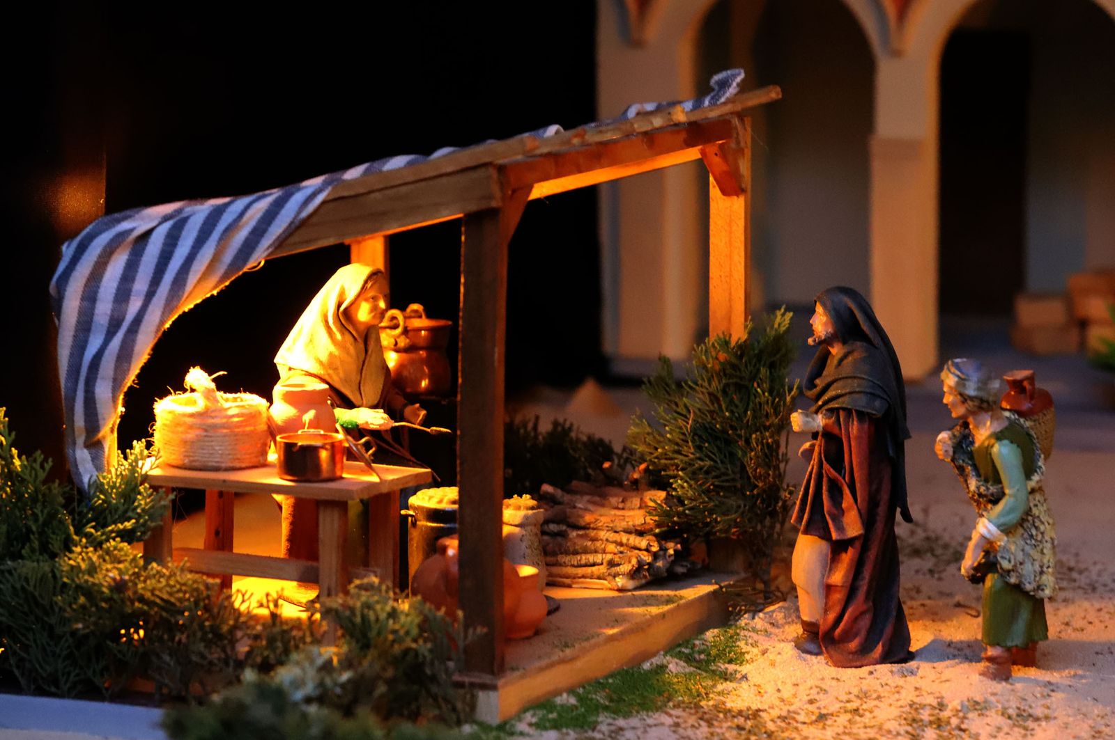 Belén del Ayuntamiento de Huelva basado en la antigua Plaza de las Monjas