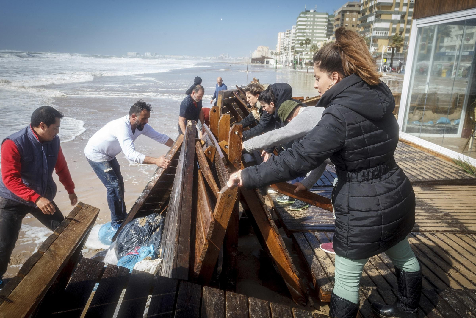 Efectos del temporal en Cádiz