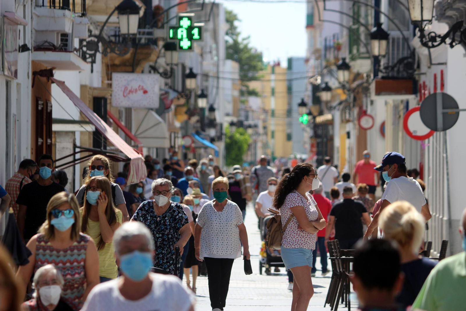 Calle de la Plaza de Puerto Real, este lunes
