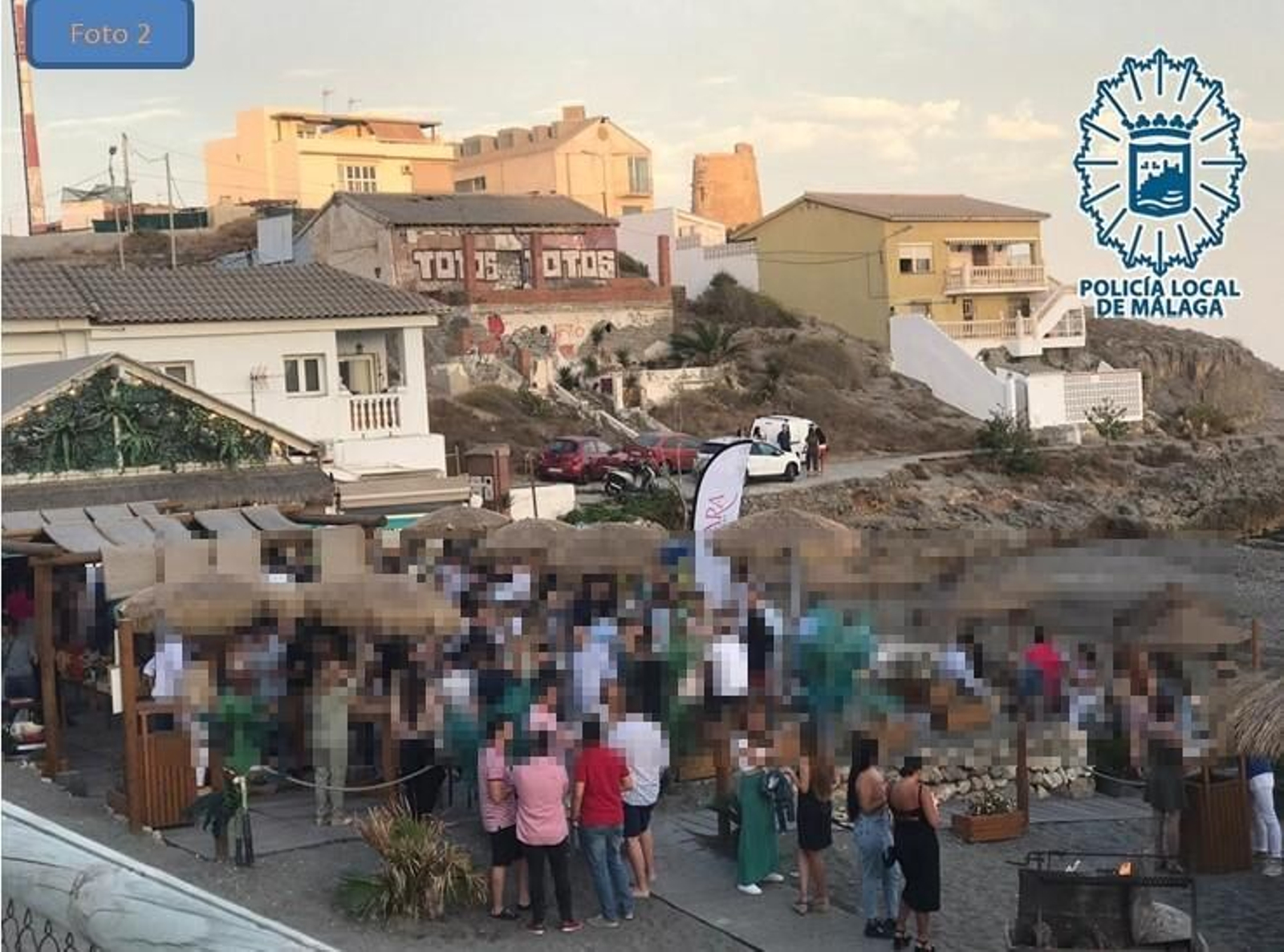 Chiringuito en el que se celebraba una fiesta con 300 personas