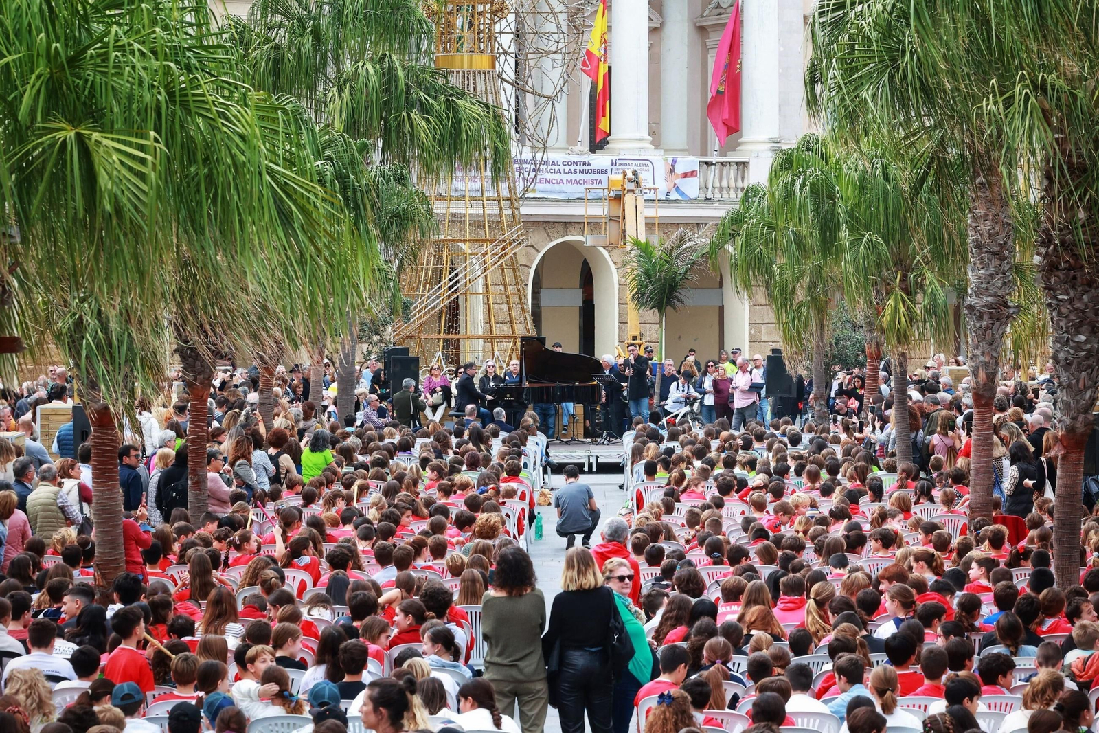 Imagen del concierto didáctico con escolares celebrado el año pasado en San Juan de Dios.