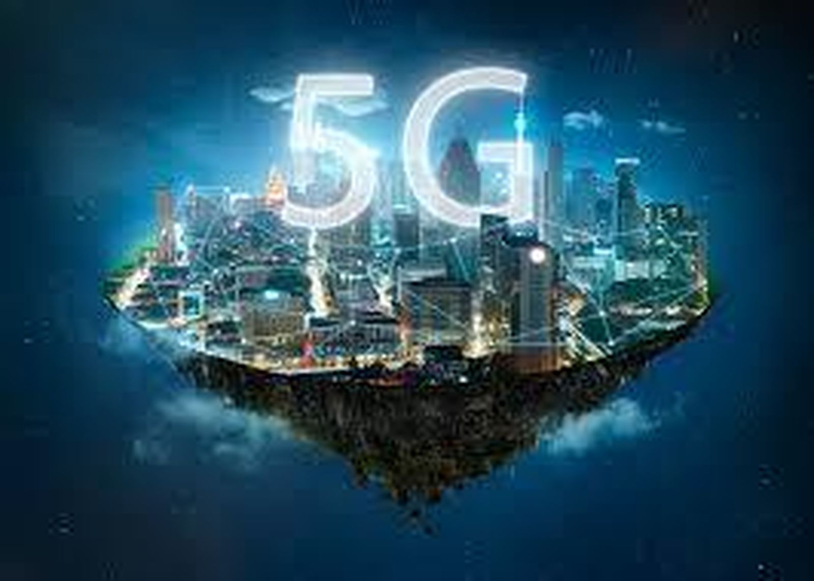 Un logo del 5G sobre una ciudad