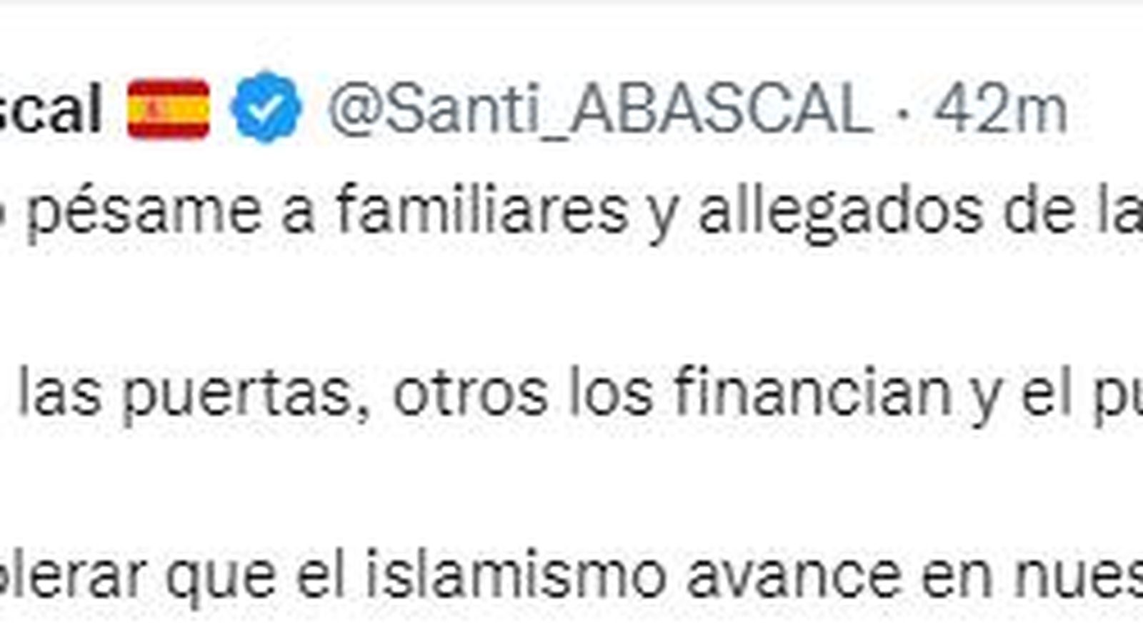 Tuit de Santiago Abascal