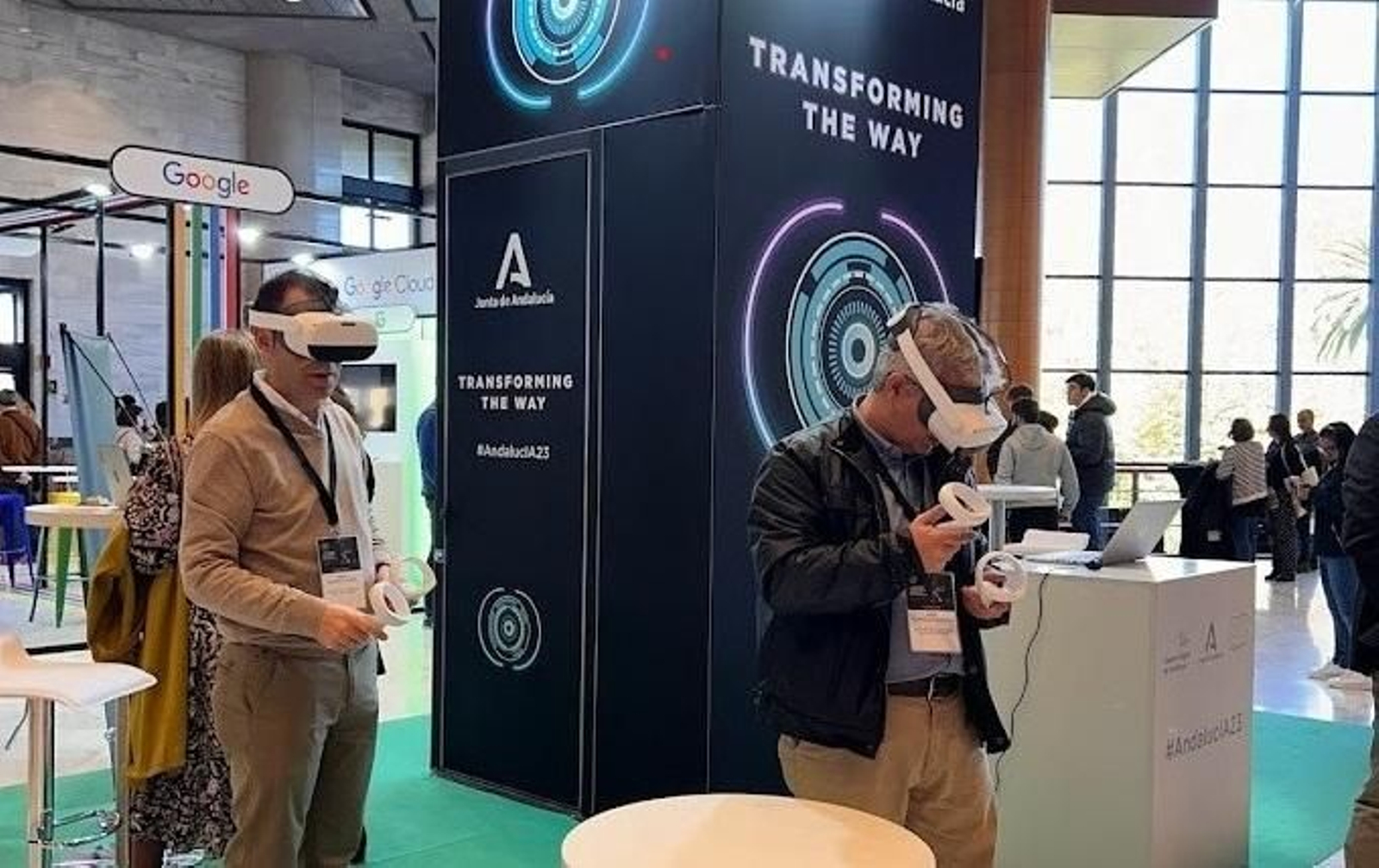 Uso del simulador de realidad virtual.