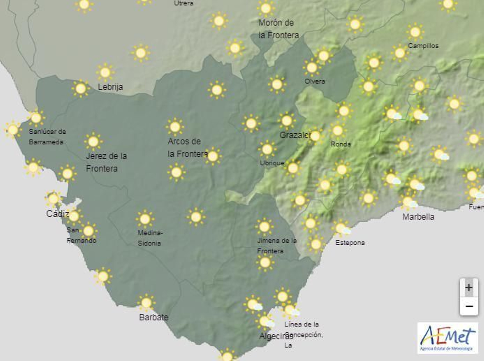 Cielos soleados en Cádiz, este 23 de agosto.