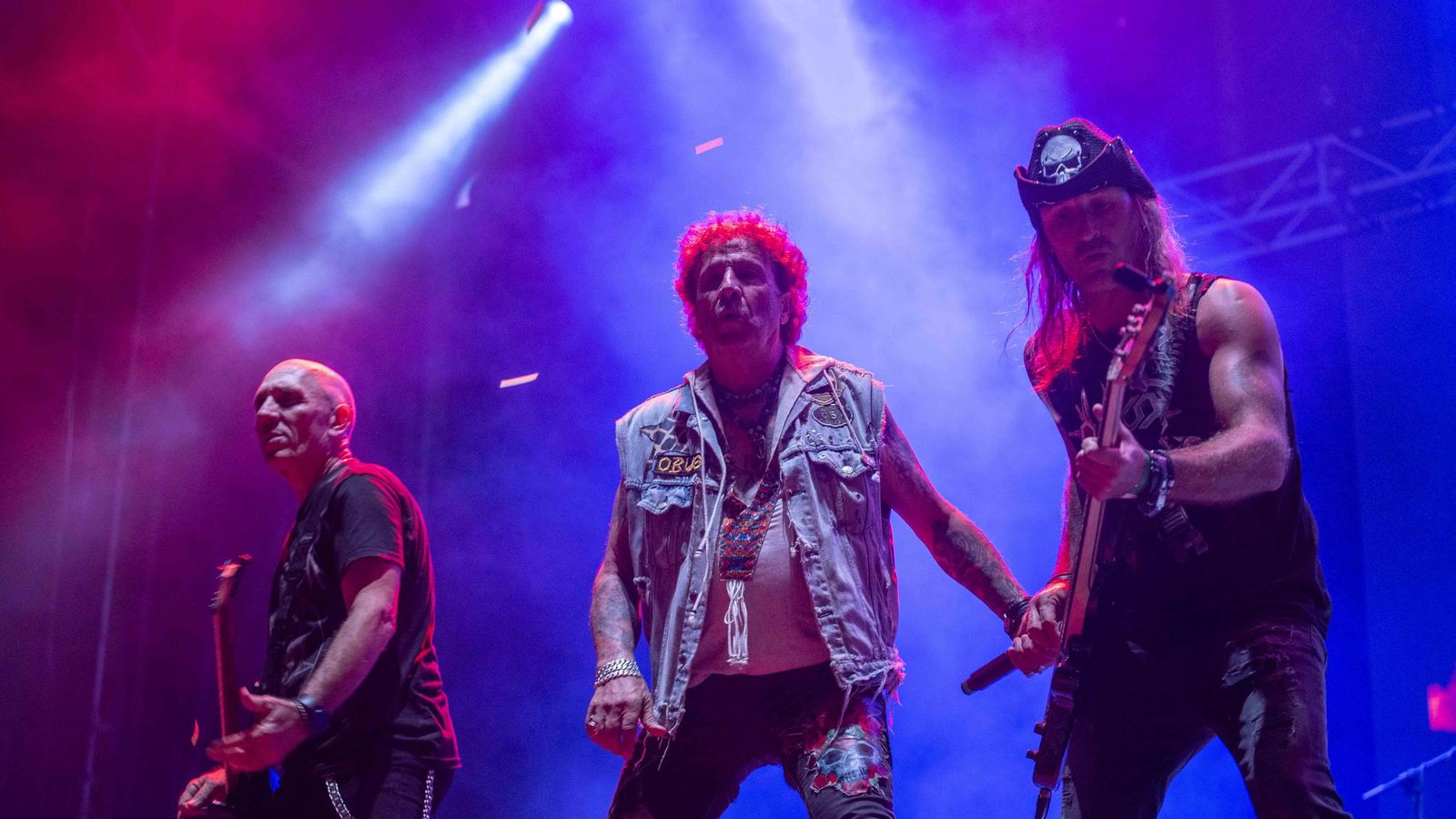 Fortu Sánchez. líder de Obús, durante el concierto en Maldito Rock.