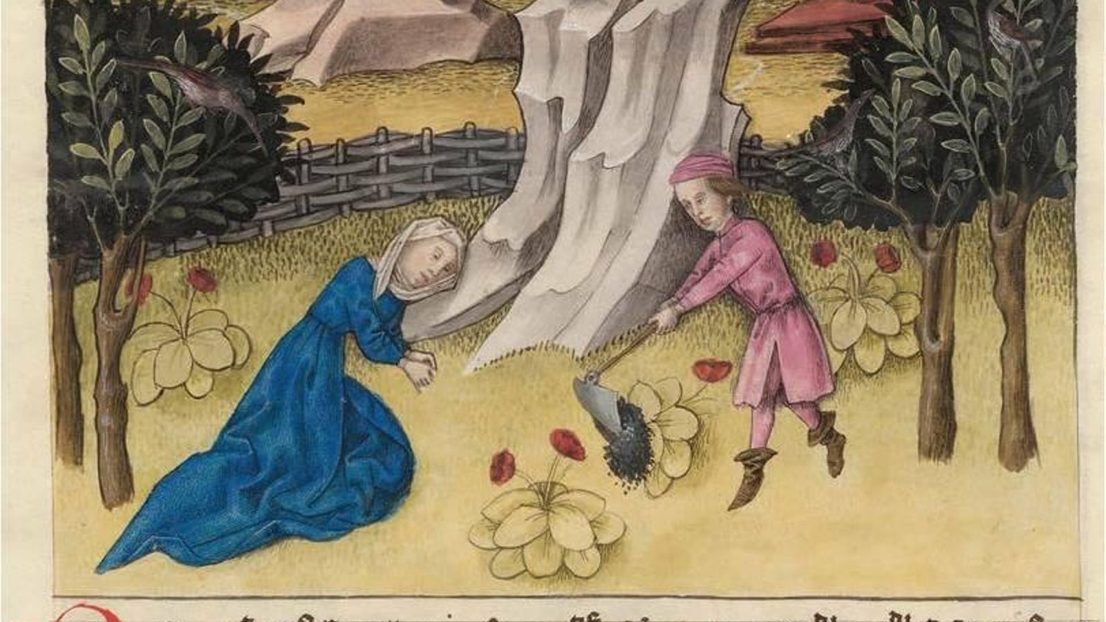 Escena campesina del Codex Granatensis.