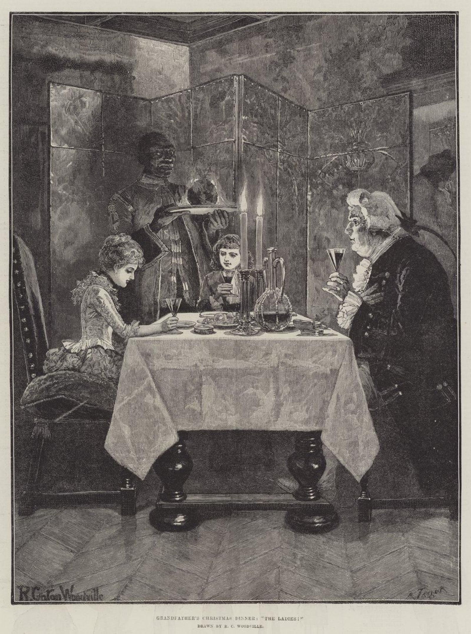 Cena navideña con el abuelo, de Richard Caton Woodville, 1884.