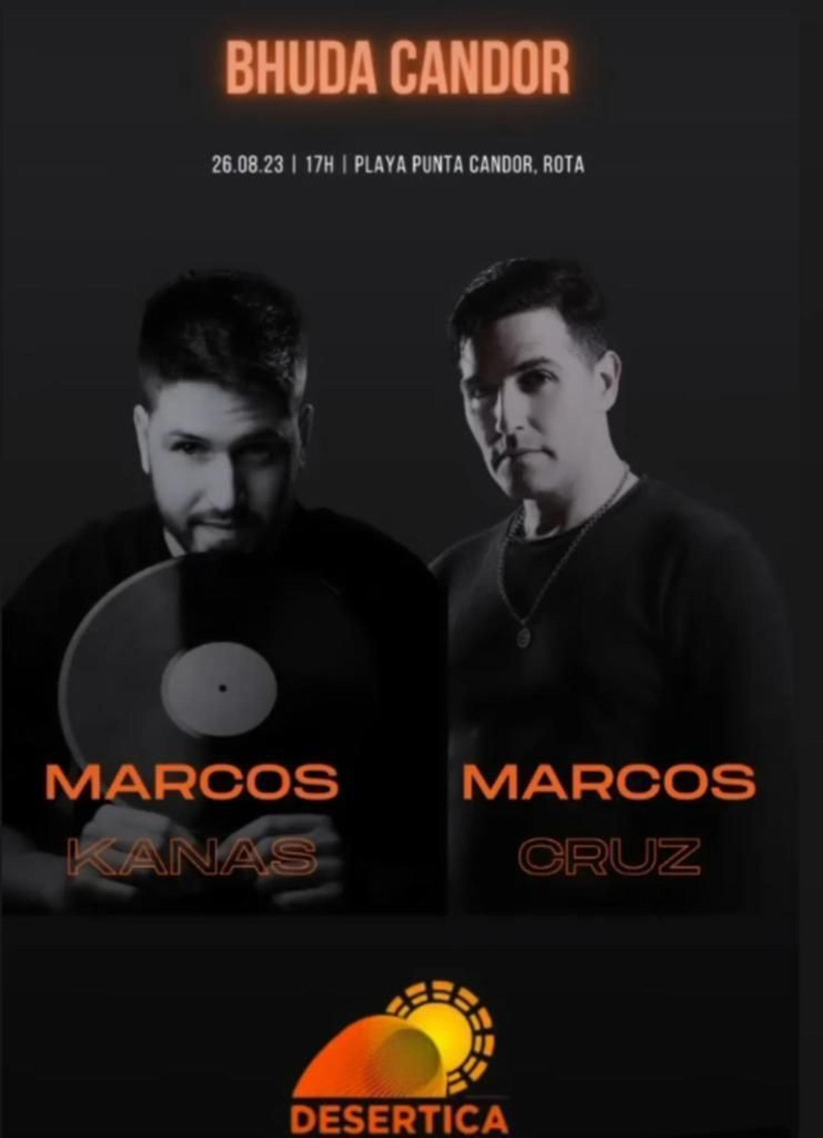Marcos Kanas y Marcos Cruz, en el chiringuito Bhuda Candor - Rota Actuaciones chiringuitos