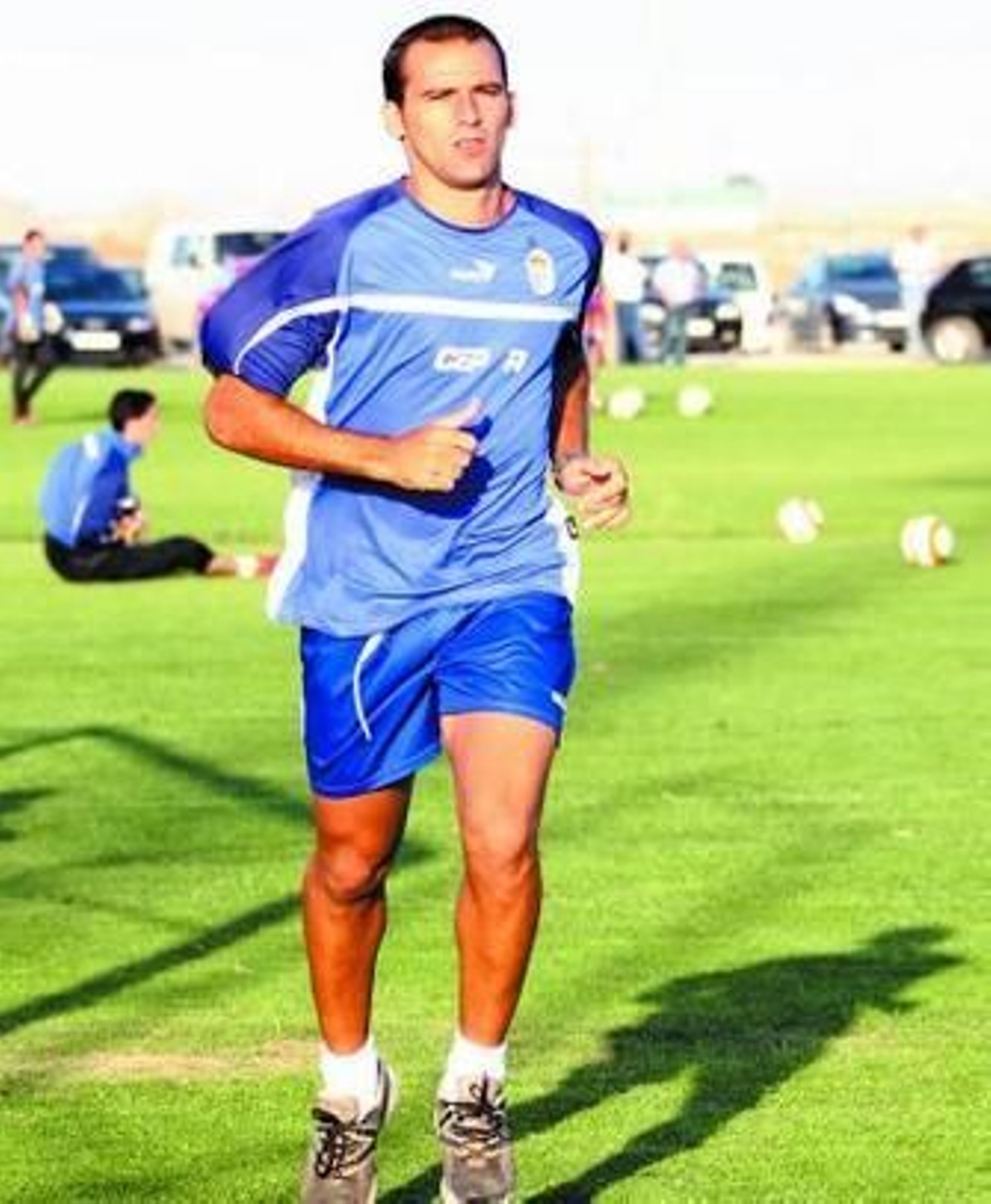 Ignacio Benítez, durante un entrenamiento con el Recreativo.