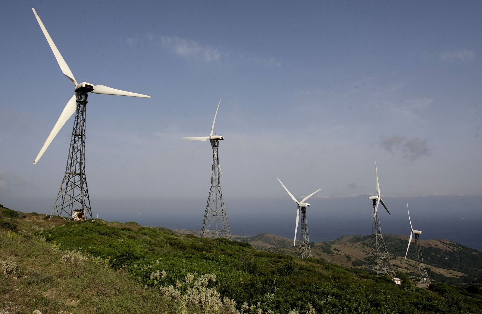 Molinos generadores de energía eólica.