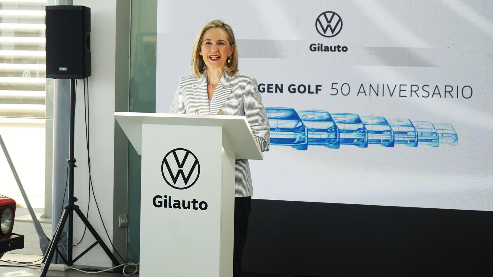 La gerente de Gilauto, Cristina Gil durante su discurso.