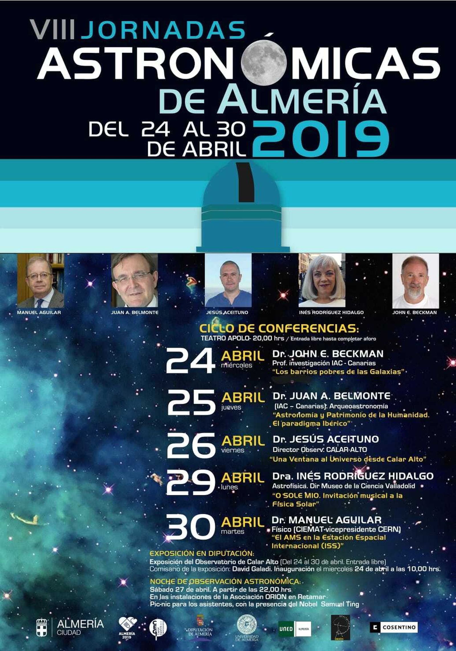 Cartel de las jornadas con la agenda de ponencias de los cinco días