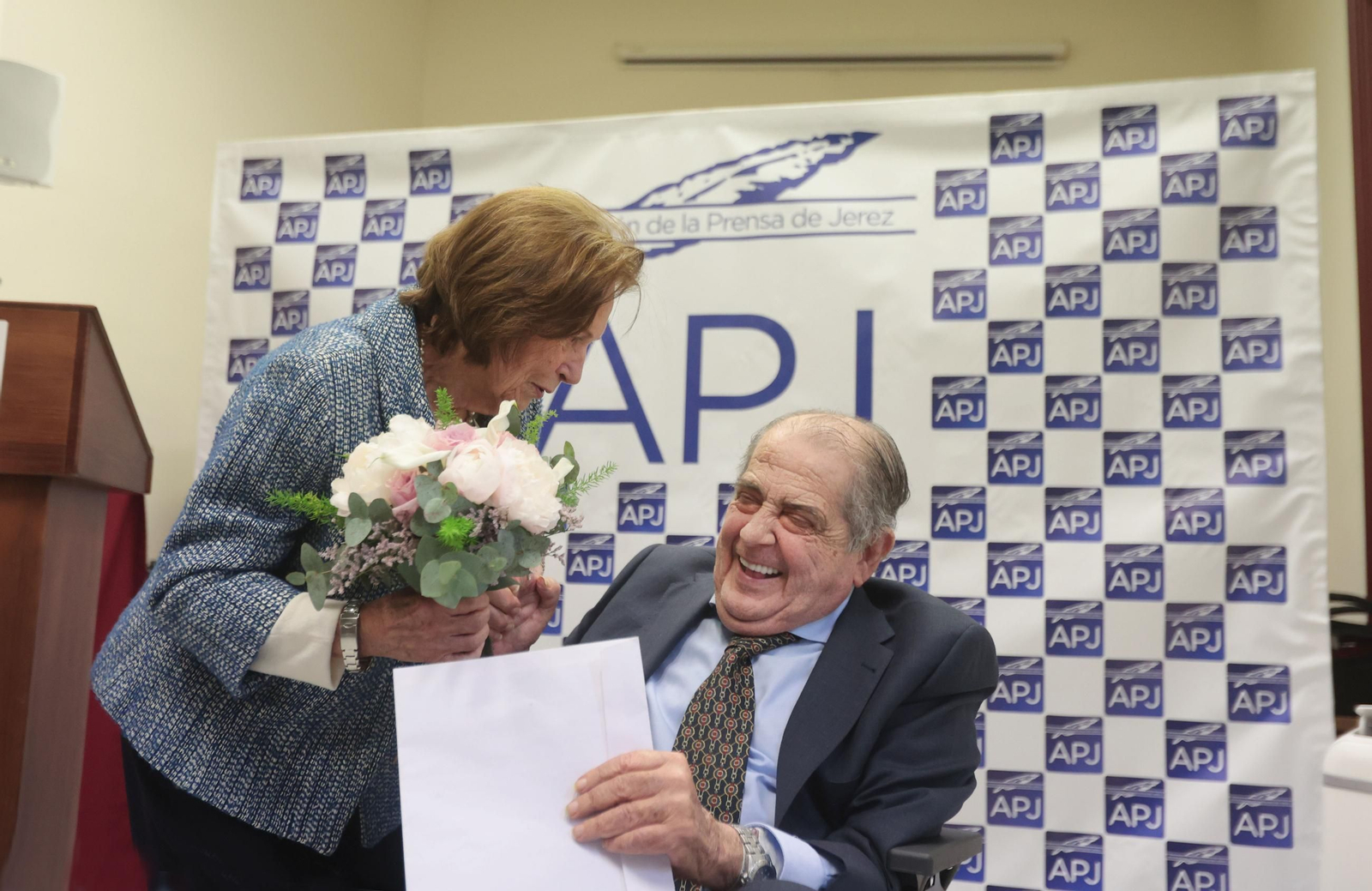 Jerónimo Roldán, en el homenaje de la Asociación de la Prensa de Jerez.