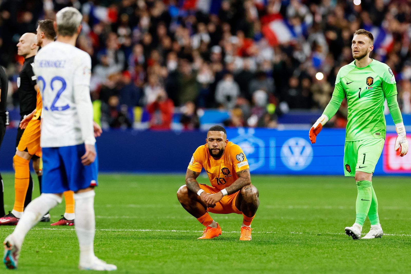 Memphis Depay, en el reciente partido de Países Bajos con Francia.