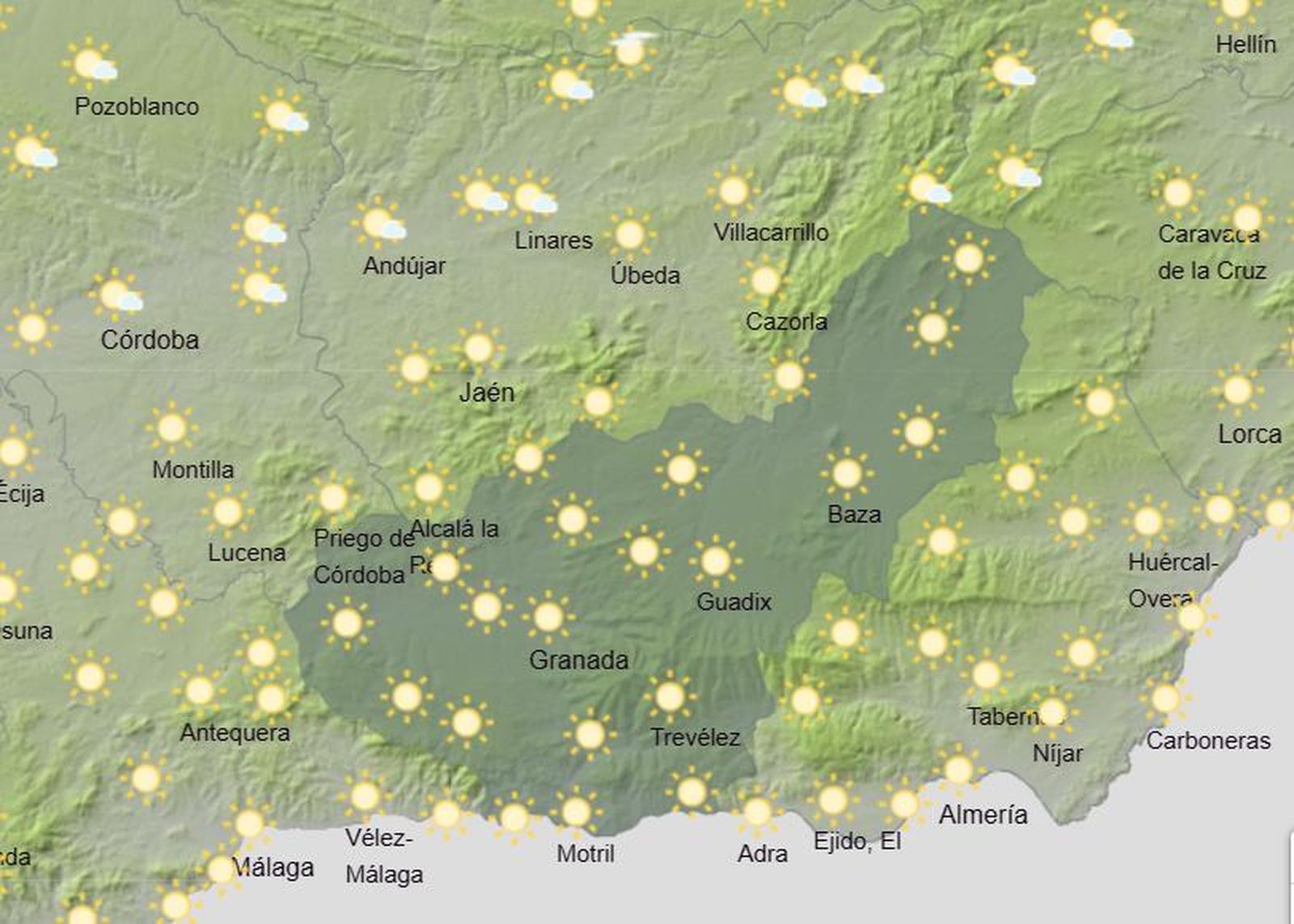 Tiempo en Granada | Las temperaturas no cesan y se acercan a los 30 grados durante este jueves