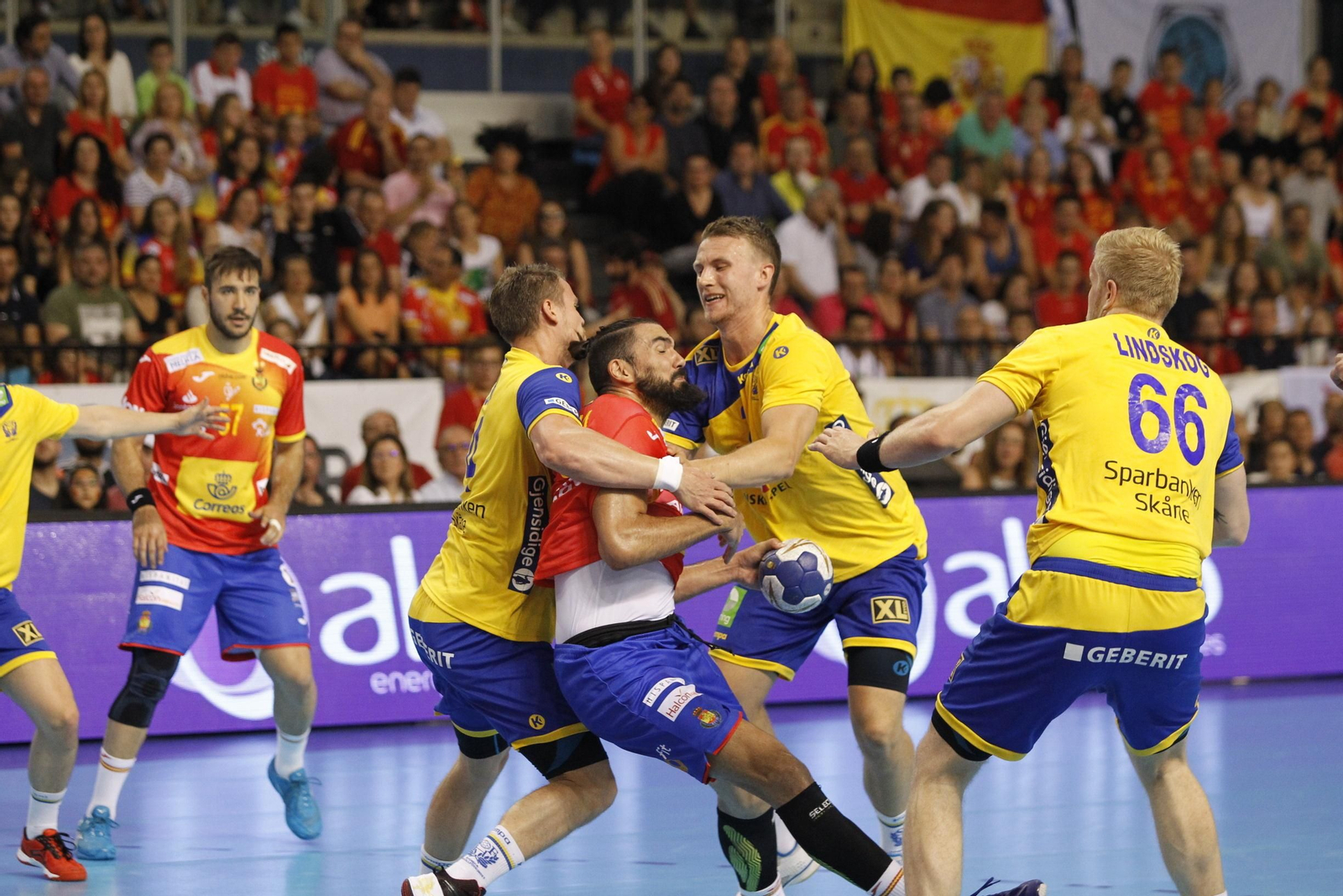 Fotogalería España-Suecia. Balonmano. Palacio Juegos Mediterráneos. Almería