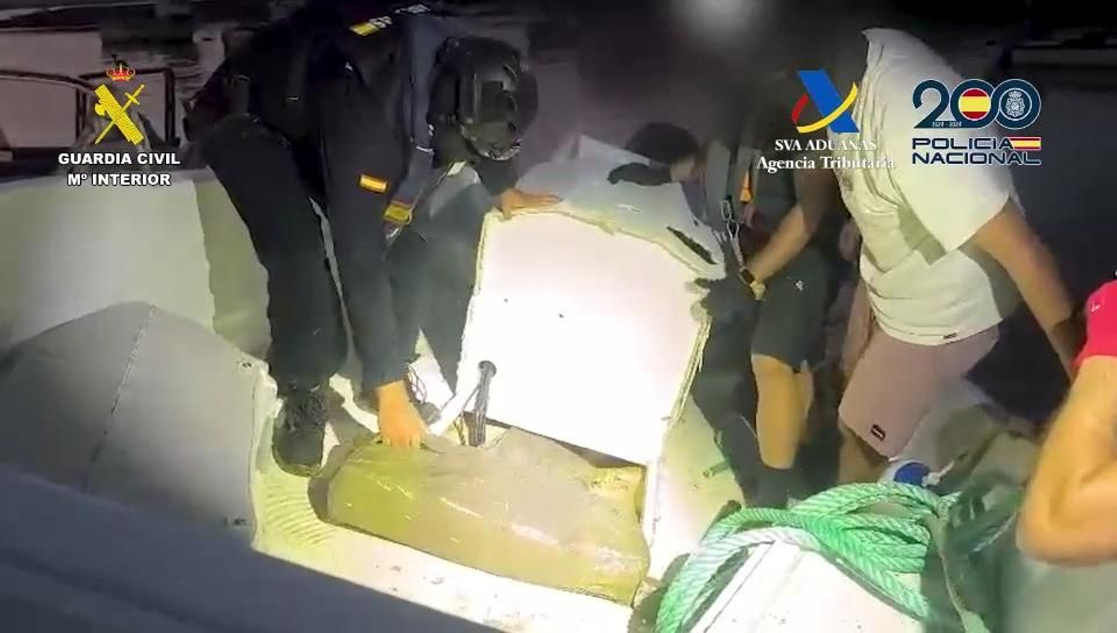 Intervenidos más de 1.600 kg de hachís en una Operación Conjunta en el Río Guadiana