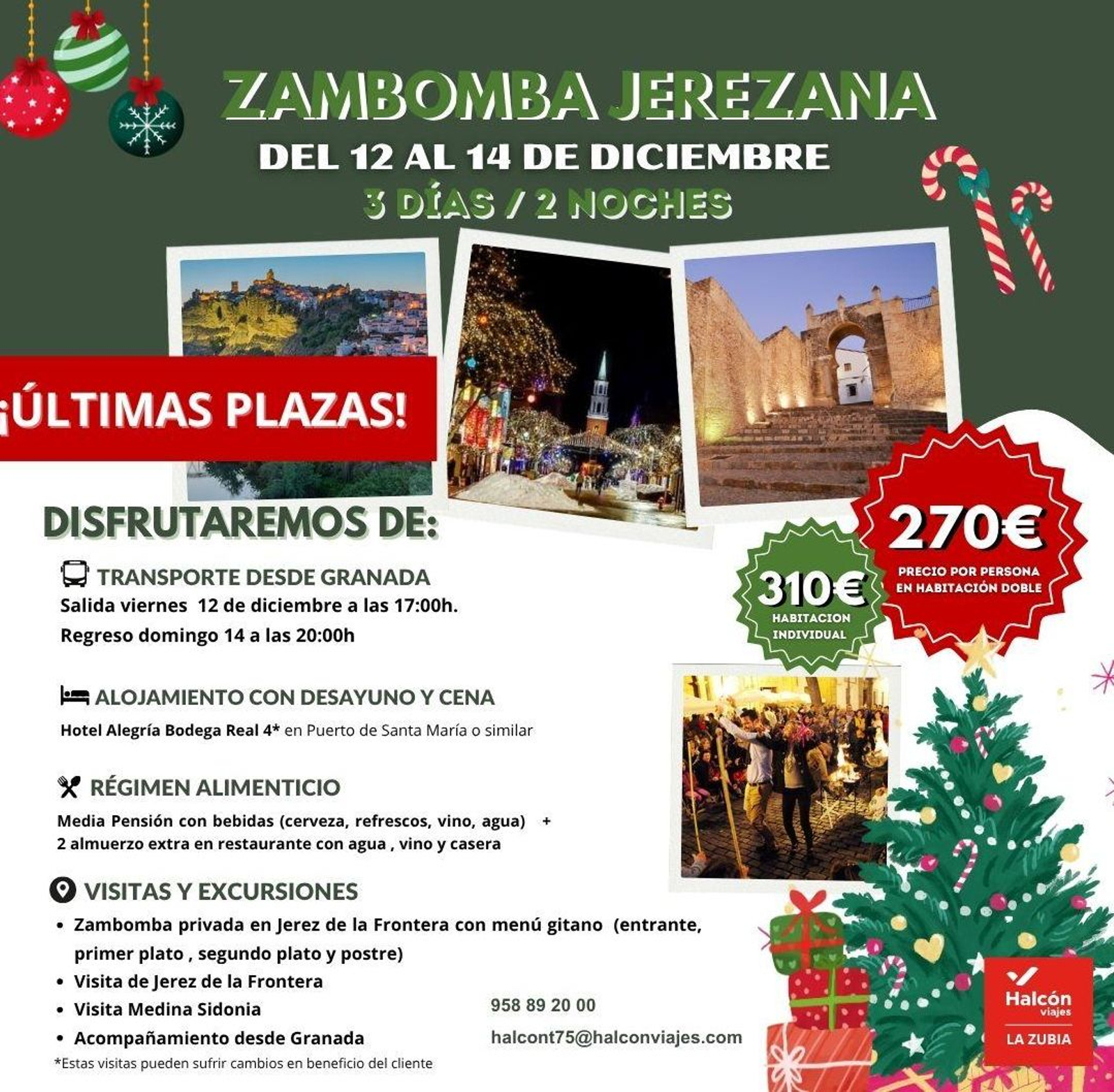 Excursión anunciada desde La Zubia, en Granda, a Jerez.