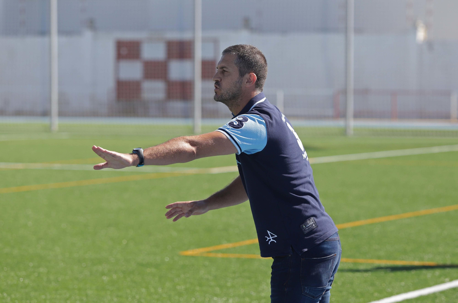 Mariano, durante un partido del San Roque esta temporada.
