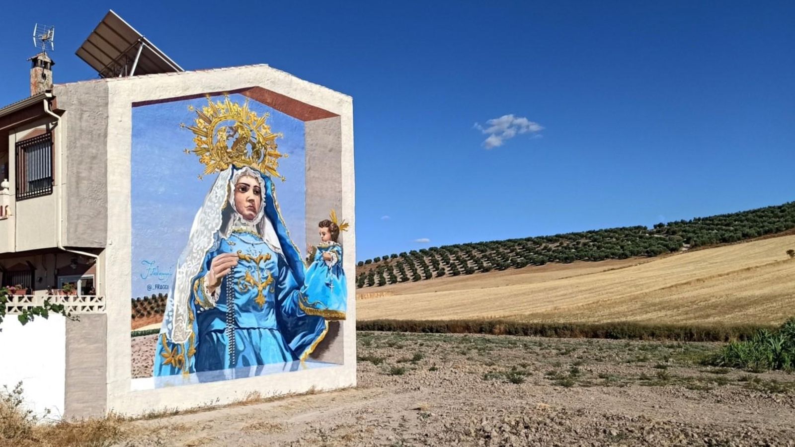 Mural de Fraggi en honor a la Virgen del Rosario, Patrona de Gobernador (Granada)