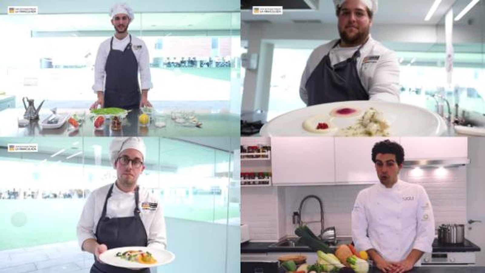 Algunos de los chefs granadinos presentando sus platos