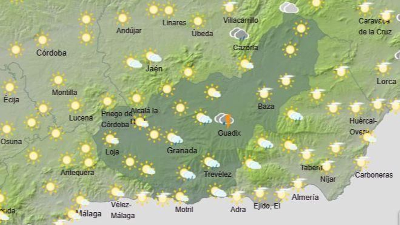 El Tiempo en Granada el primer fin de semana de septiembre de 2025