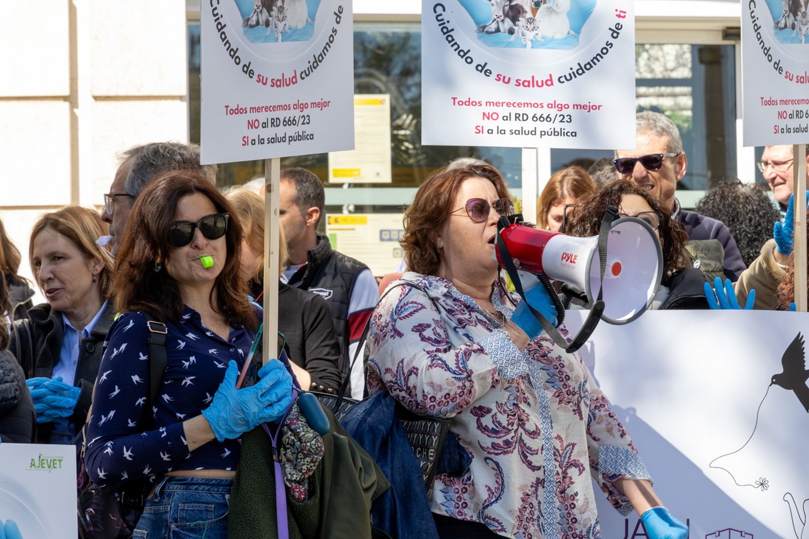 Concentración de veterinarios en protesta contra el real decreto 666/2023