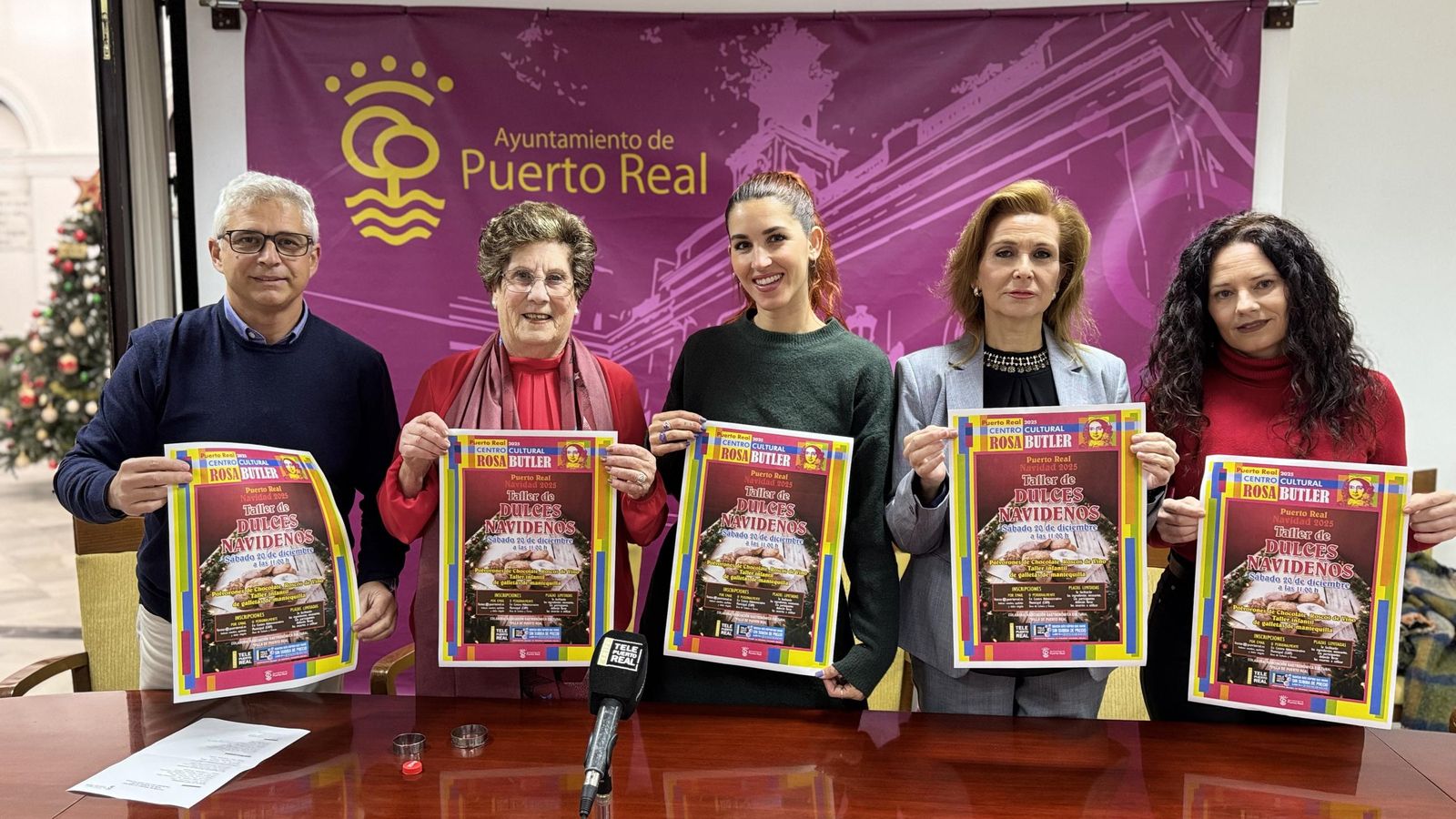 Joaquín, Antonia, Nazaret, Ana y Verónica en la presentación del Taller.