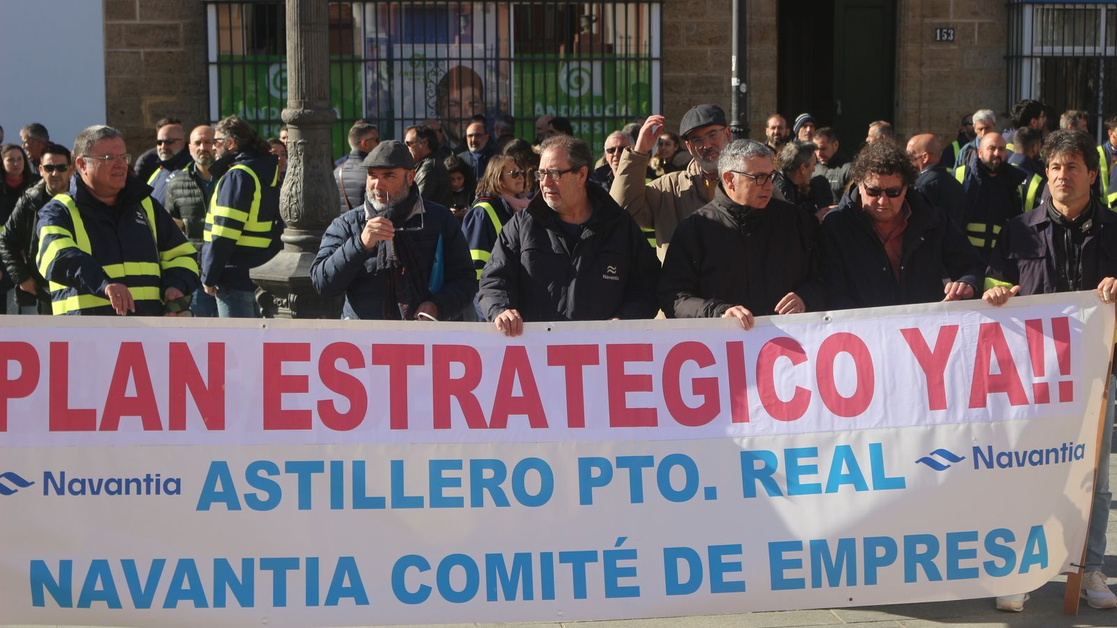 Concentración de trabajadores de Navantia, este jueves en Puerto Real