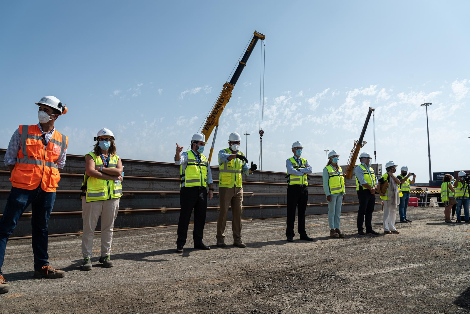Imágenes de a obra de ampliación del muelle sur del Puerto de Huelva