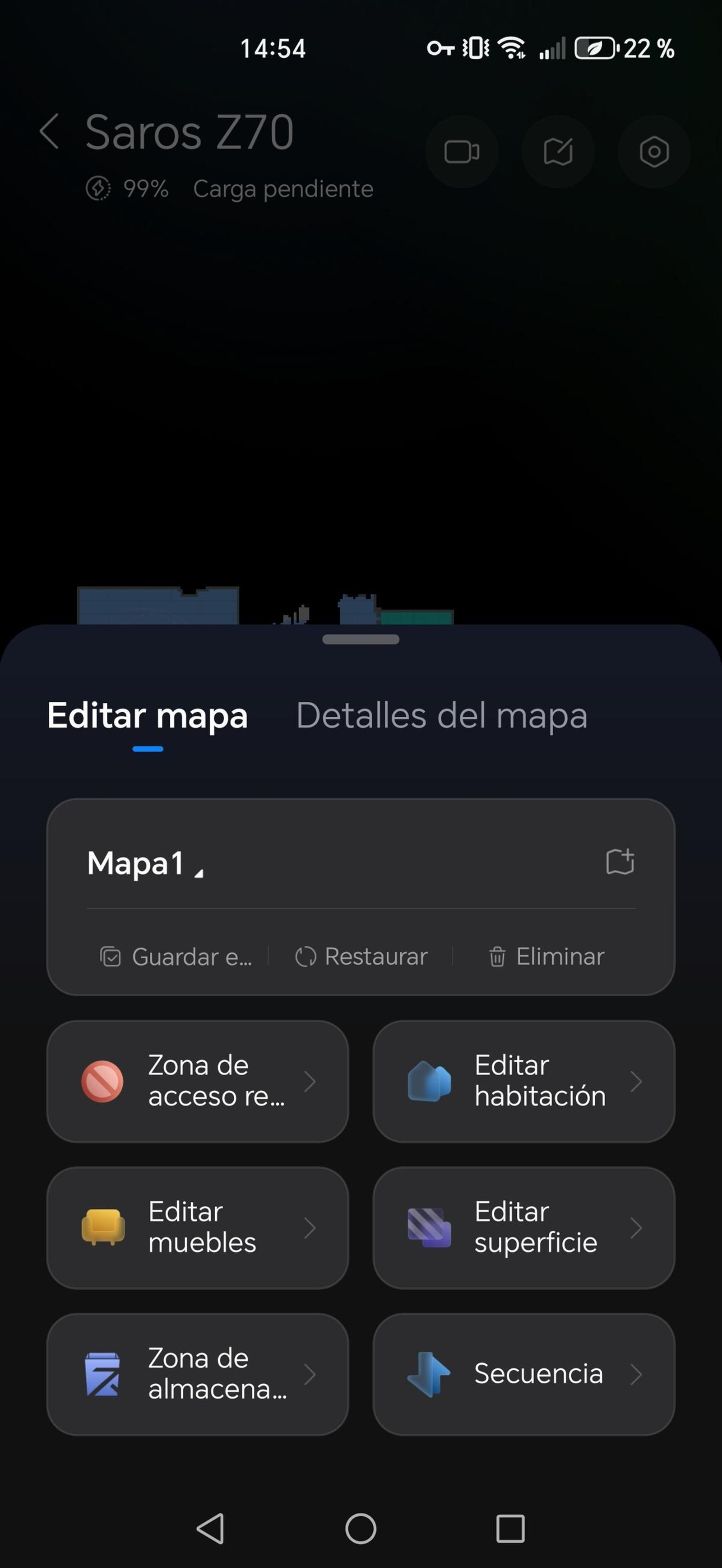 Aplicación Roborock - Robot aspirador Saros Z70