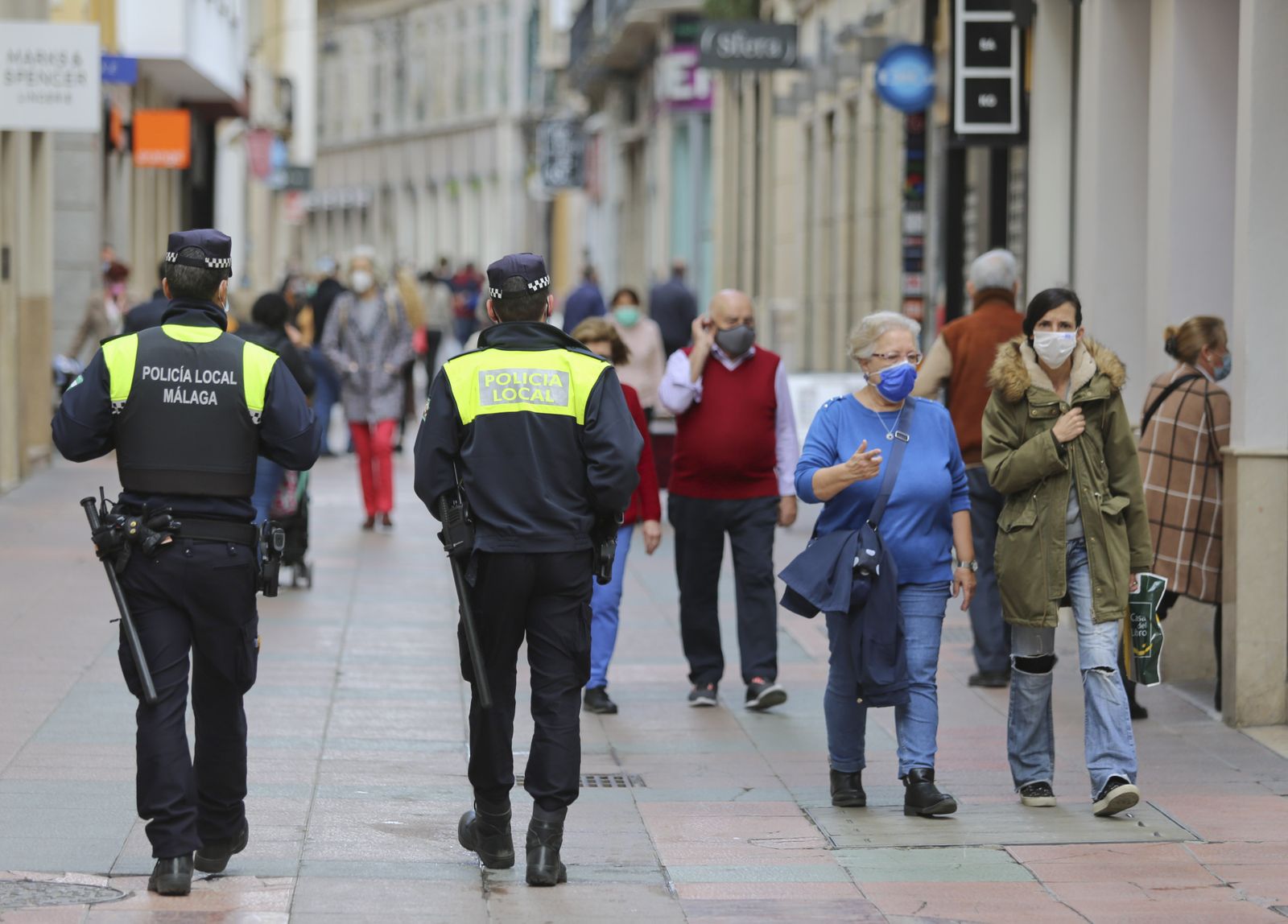 Málaga capital vive el primer día de su nuevo cierre